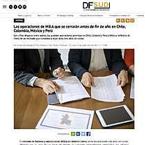Las operaciones de M&A que se cerrarn antes de fin de ao en Chile, Colombia, Mxico y Per